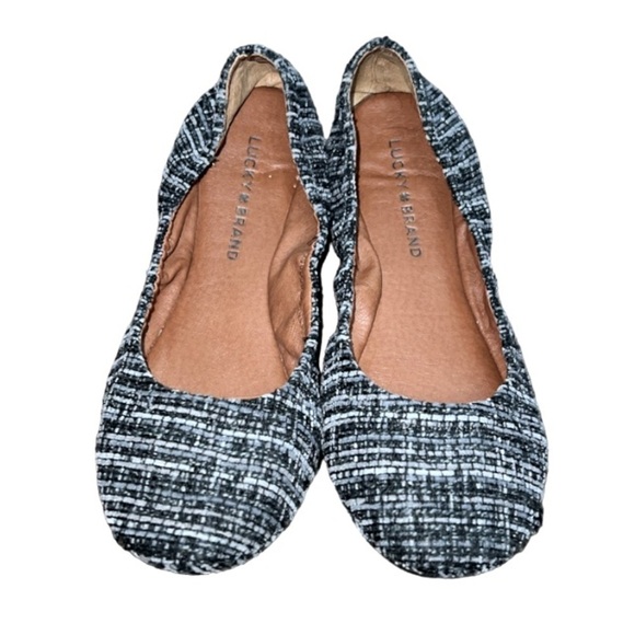 Lucky Brand Shoes - Lucky Brand Flats tweed black and gray woven fabric size 7.5